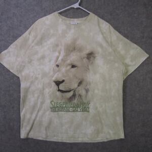 Vintage Siegfried & Roy Shirt Mens XLarge Beige Tie Dye White Lion Graphic 90s